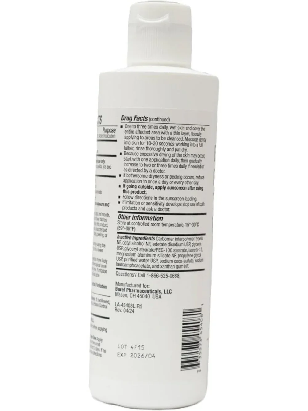 10% Benzoyl Peroxide Acne Wash - Deep Cleanser for Clear Skin & Breakout Control